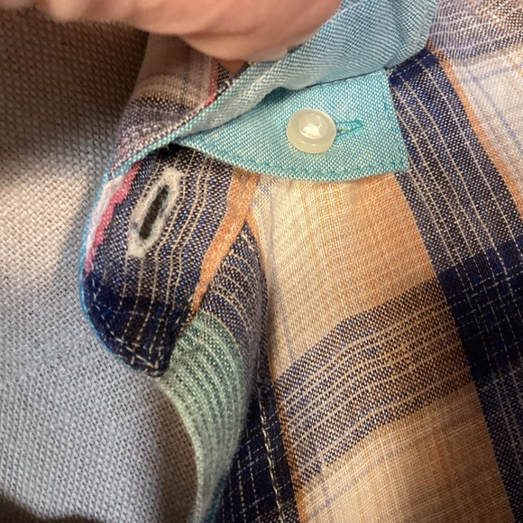 Tommy Bahama Men’s Linen Long Sleeve Button Down Plaid Shirt Size large - Picture 3 of 13